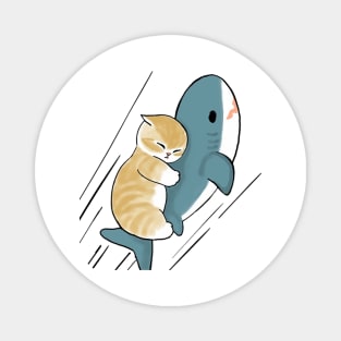 cat and shark Magnet